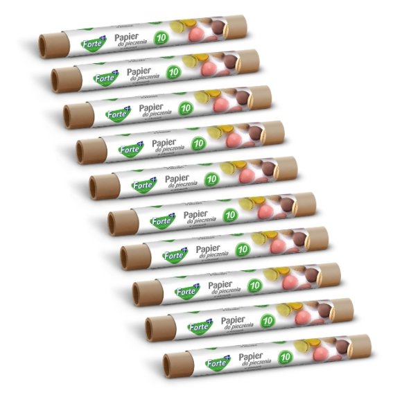 FORTE+ Komplet 10x Papier do pieczenia w arkuszach 10 szt. / rolka