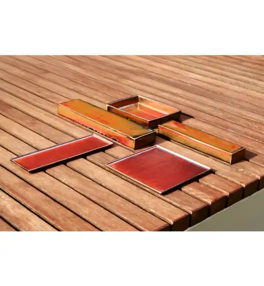 VERLO FLAME Talerz płaski 23 cm kwadratowy, ceglasty