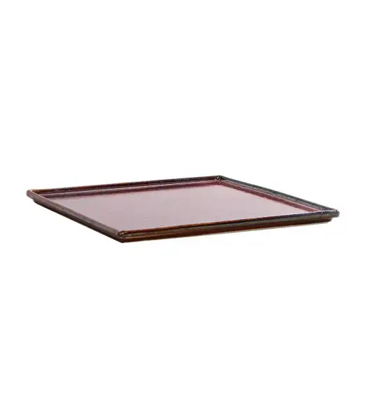 VERLO FLAME Talerz płaski 23 cm kwadratowy, ceglasty