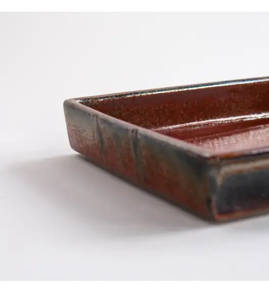 VERLO FLAME Talerz głęboki 22,5x17,5 cm prostokątny, ceglasty