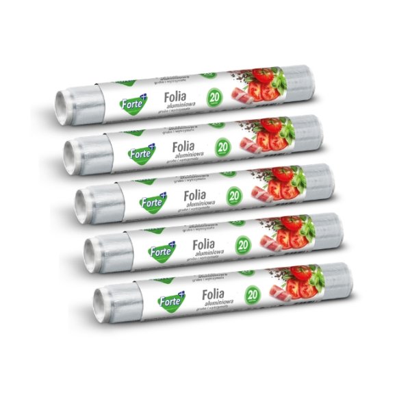 FORTE+ Komplet 5x Folia aluminiowa 20 m / spożywcza / rolka