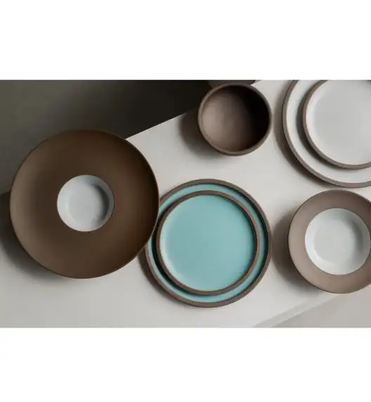 VERLO CHOCO Talerz płaski obiadowy 26 cm, brązowo-niebieski