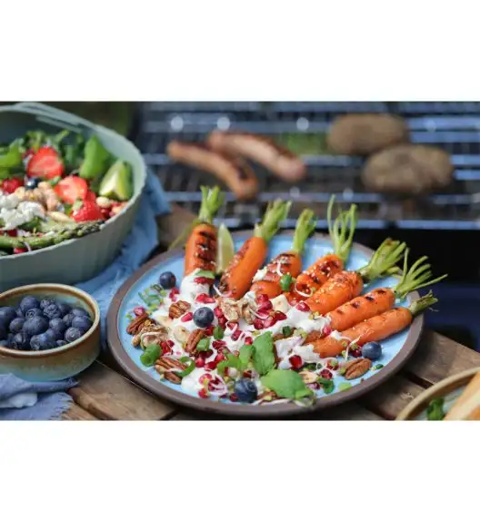 VERLO CHOCO Talerz płaski deserowy 20 cm, brązowo-niebieski