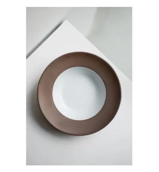 VERLO CHOCO Talerz głęboki 300 ml, 20 cm brązowo-biały