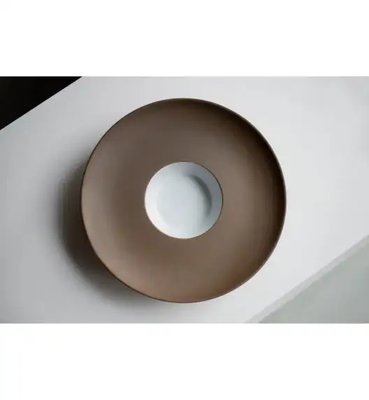 VERLO CHOCO Talerz głęboki do pasty 250 ml, 29 cm brązowo-biały