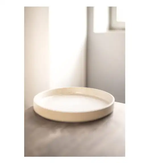 VERLO LESS Talerz płaski deserowy 22 cm z rantem, beżowy