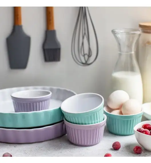 AMBITION GINGER Czarka / Kokilka / Ramekin / Forma ceramiczna do zapiekania 9 cm / jasnofioletowa