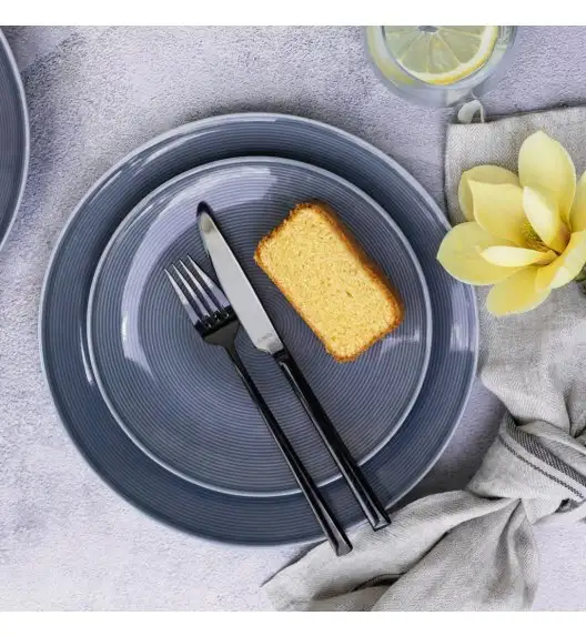 LUBIANA ETO MODERN K9 OPK Serwis obiadowy szaro-niebieski 18 el / 6 osób / porcelana ręcznie malowana