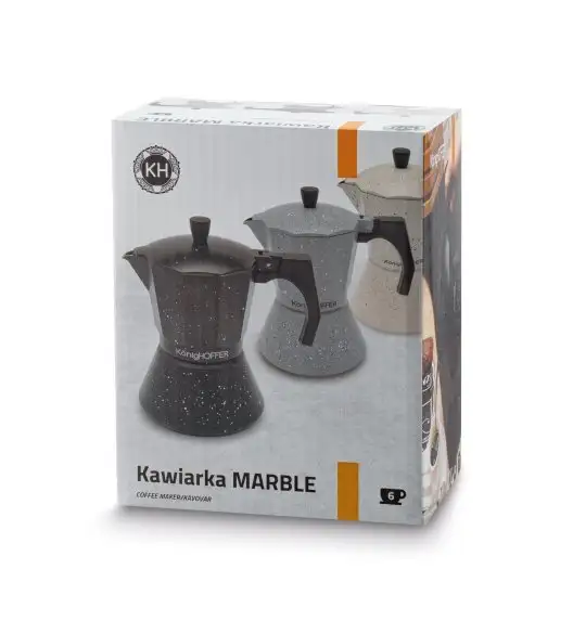 KÖNIGHOFFER GREY STONE MARBLE Kawiarka do espresso 300 ml / aluminium